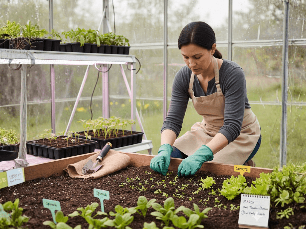 Starting vegetable seedlings indoors