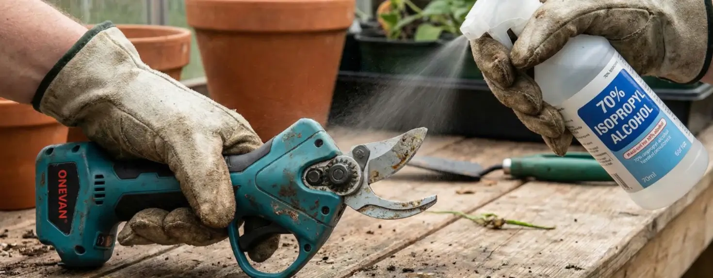 Sanitizing Greenhouse Tools