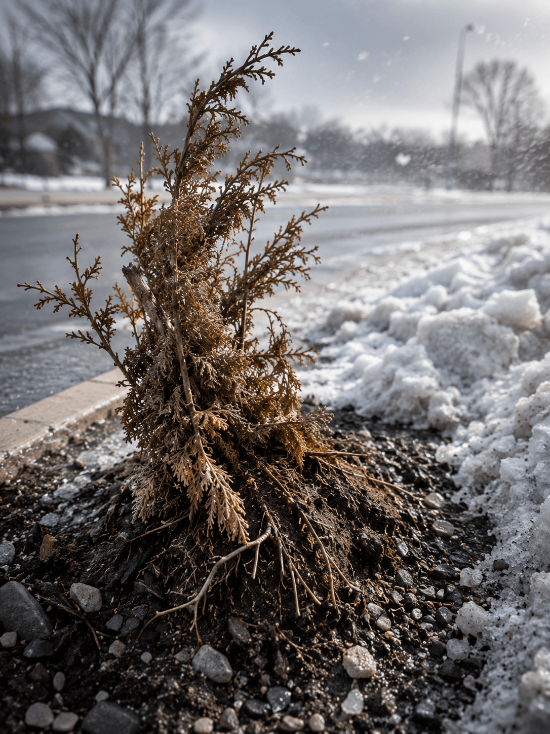 Winter freeze on plants