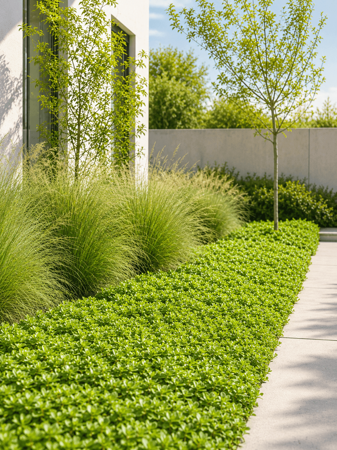 Self-sufficient mass planting design